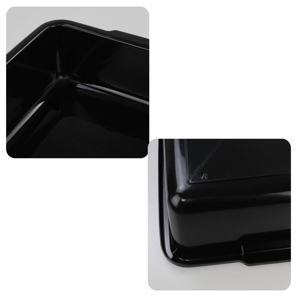 Eudokkyna 24 Liters Large Commercial Bus Tubs, Plastic Bus Box Dish Bin Set Of 4, Black