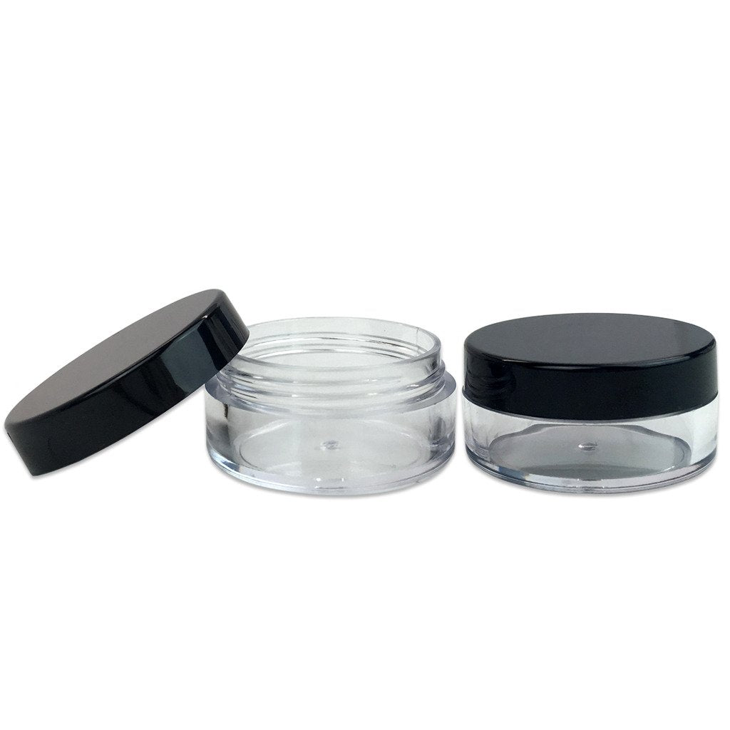 Beauticom (Quantity: 20 Pieces) 10G/10Ml Round Clear Jars With Black Lids For Lotion, Creams, Toners, Lip Balms, Makeup Samples