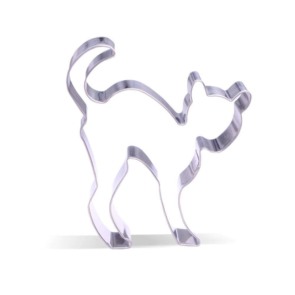 4.2 Inch Scared Cat Cookie Cutter - Stainless Steel