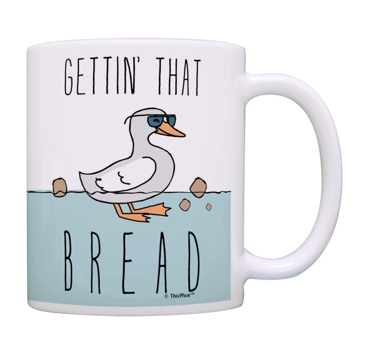 Funny Duck Mugs Gettin That Bread Punny Duck Mug Coworker Office Gifts Pun Coffee Mug Tea Cup Multi