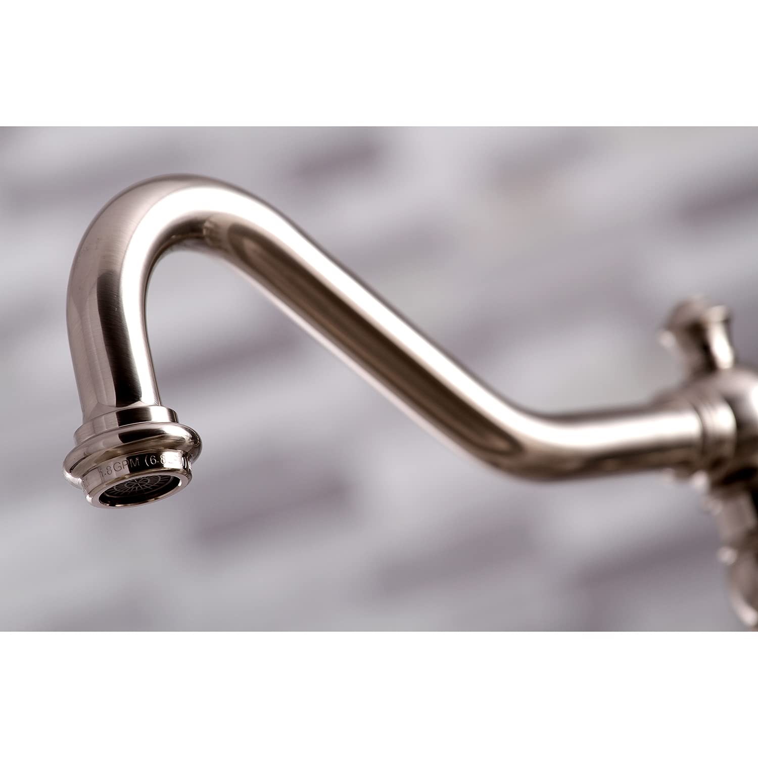 Kingston Brass KS3278PKLBS Duchess Bridge Kitchen Faucet with Brass Sprayer  Brushed Nickel