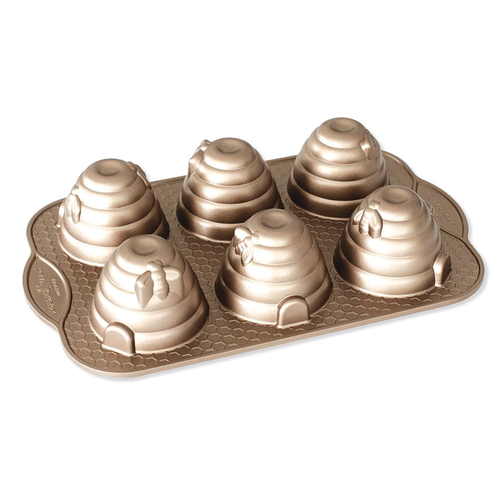 Nordic Ware 90777 Beehive Cakelets Pan, 3-Cup, Toffee