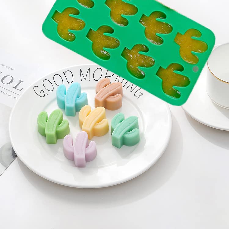 2 Pcs 8 Cavity Cactus Silicone Molds For Diy Fondant Candy Making Chocolate Mold Desserts Ice Cube Tray Gum Clay Biscuit Plaster