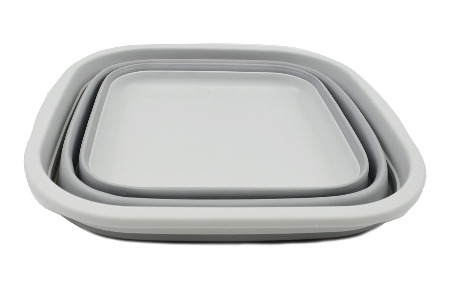 Sammart Collapsible Tub - Portable/Space Saving Plastic Tub (Grey (5.5L Tub))