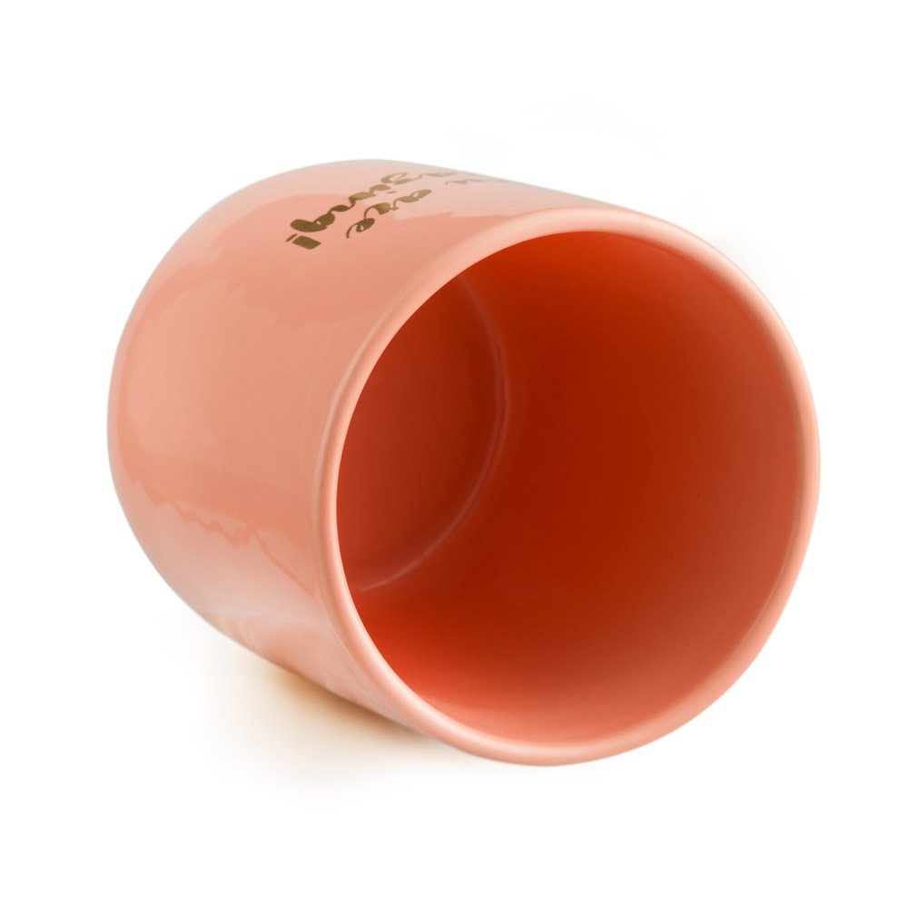 Chumbak Self Care Ceramic Storage Jar - Pink Kitchen Jar, Bamboo Lid, Decal Print, Airtight, Dining, Pantry & Tableware, Food St