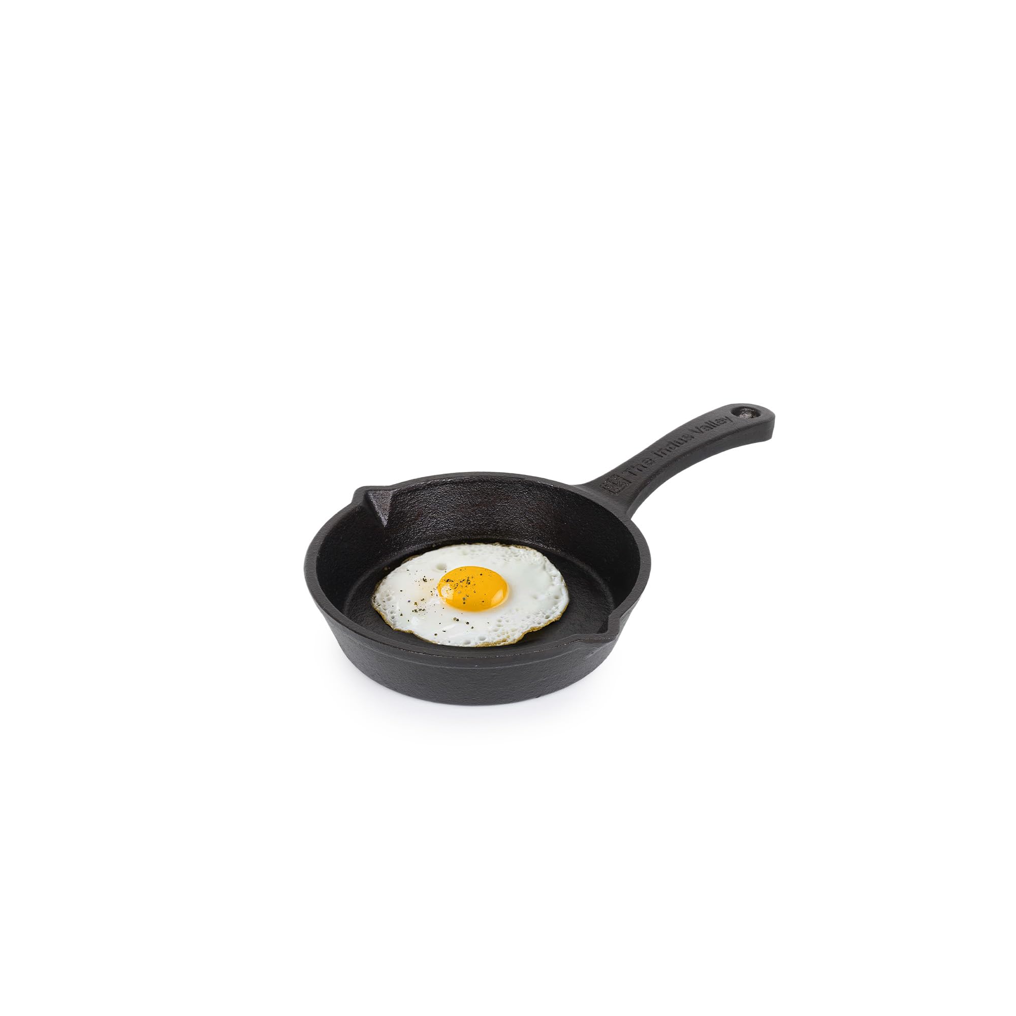 The Indus Valley Cast Iron Mini Tadka Fry Pan 15.2Cm (6 Inch) | Pre-Seasoned Small Omelette Pan/Skillet | 0.42L, 1.1Kg | Inducti