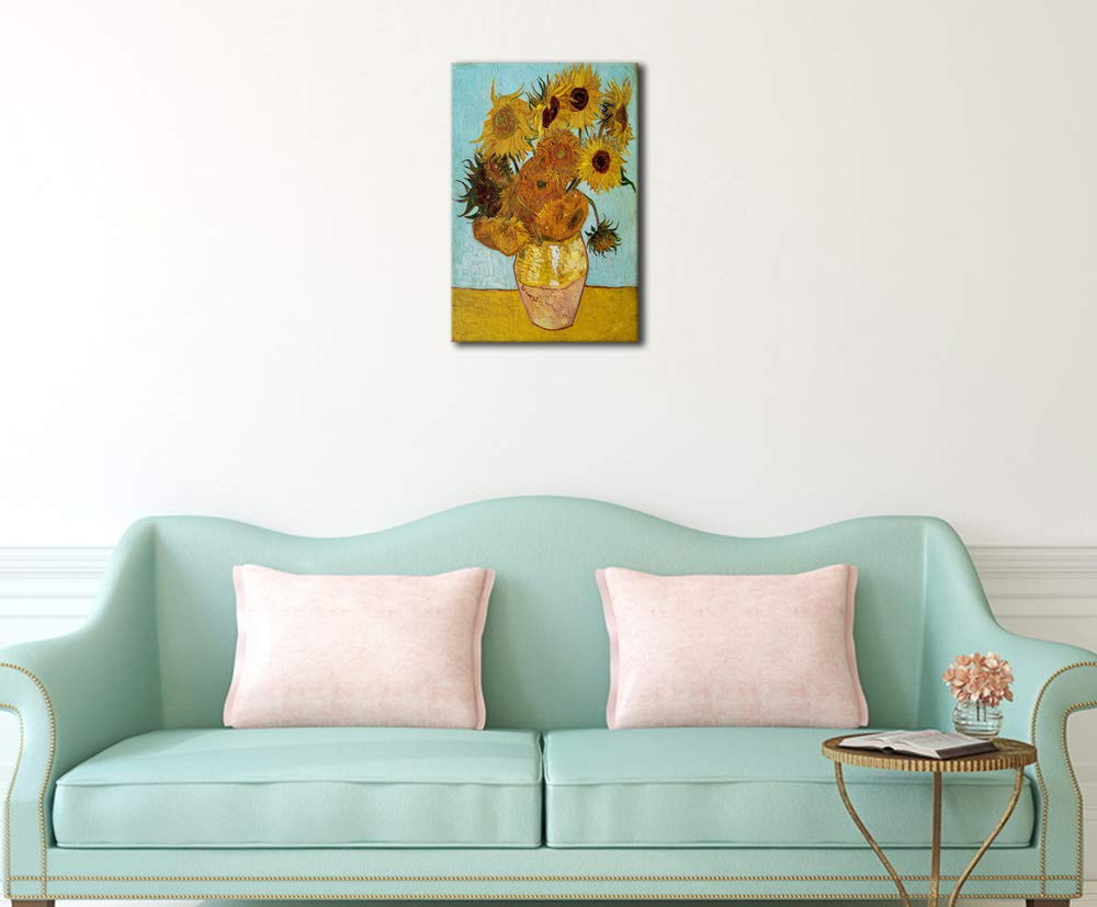 Wieco Art Sunflower By Vincent Van Gogh Oil Paintings Reproduction Large Modern Floral Giclee Canvas Prints Artwork Flowers Pict