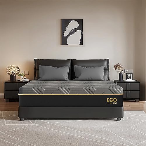 Egohome 12 Inch King Mattress, Copper Gel Cooling Memory Foam Mattress For Back Pain Relief,Therapeutic Double Mattress Bed In A