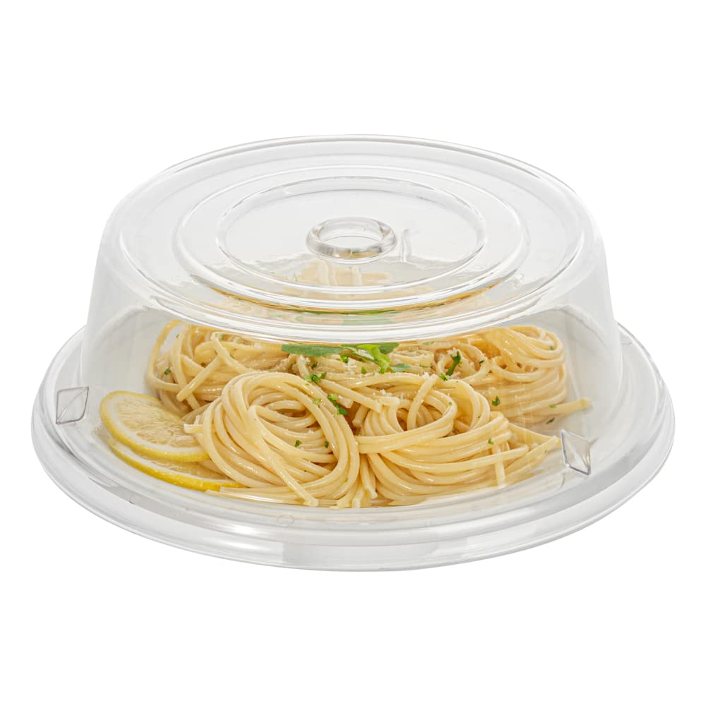 Restaurantware Cater Tek 8.5 Inch Polycarbonate Plate Cover 1 Shatterproof Dish Cover - Dishwashable For 8-Inch Plates Clear Pla