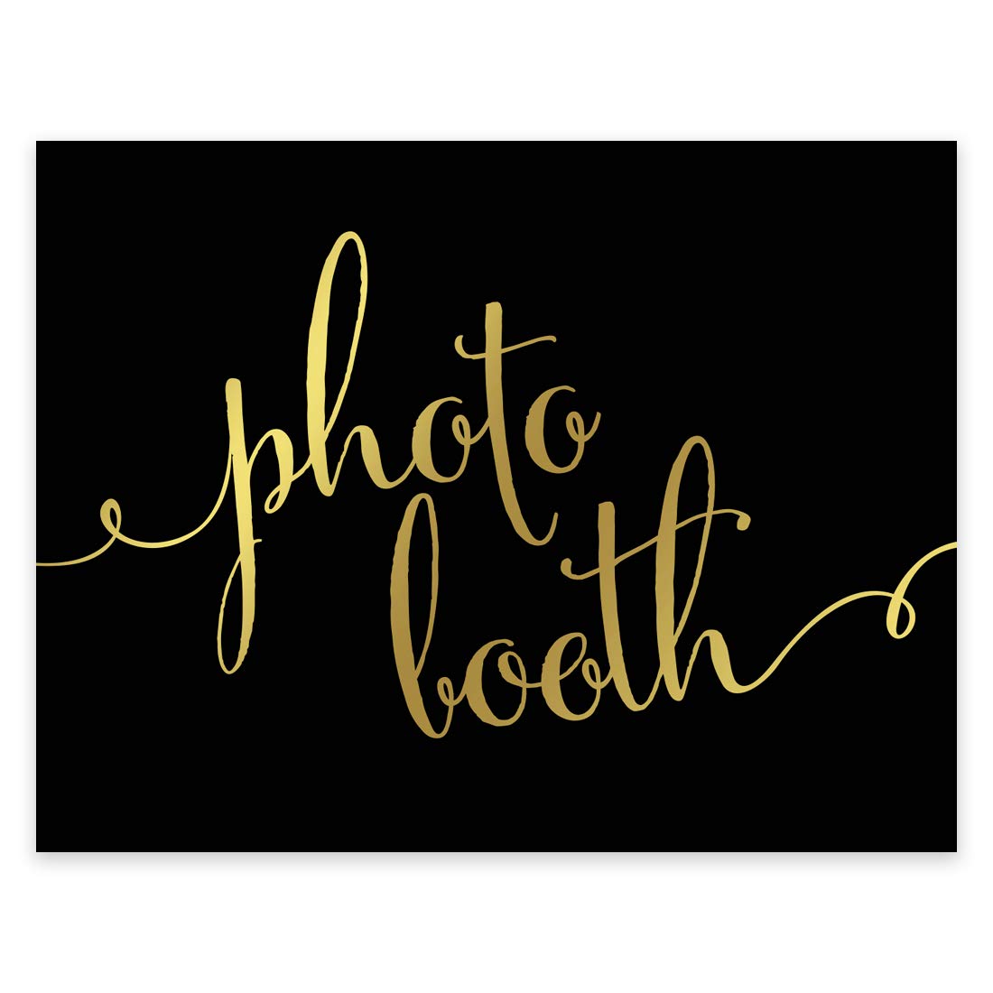 Andaz Press Wedding Party Signs, Black And Metallic Gold Ink, 8.5X11-Inch, Photo Booth Sign, 1-, Unframed