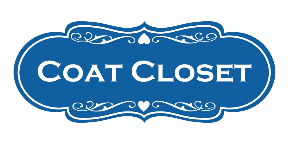 Designer Coat Closet Sign (Blue) - Medium