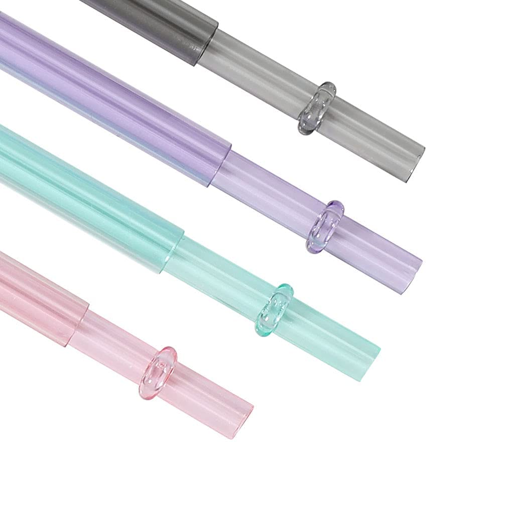 17 Packs - Two Wides 10.5Inch Plastic Straws Reusable,Long Straws For Tumbler/Smoothies/Milkshakes, Straws Cleaner, Unbreakable