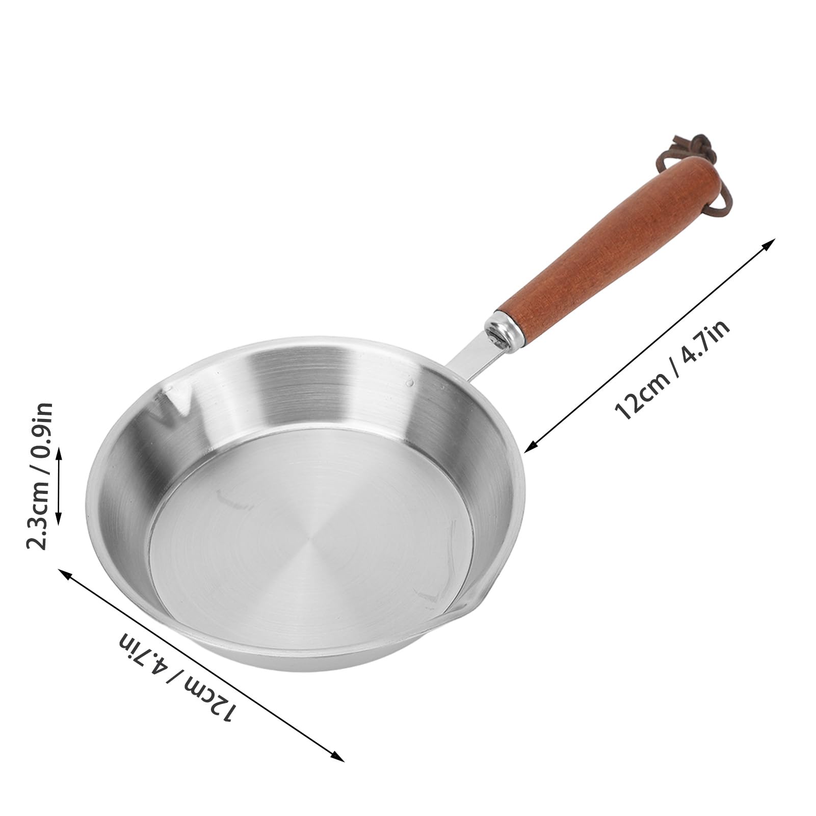 Frying Pan, Stainless Steel Frying Pan Mini Non Coated Non Stick Pan Stay Cool Handle Gas Induction Stove Universal Frying Pan,