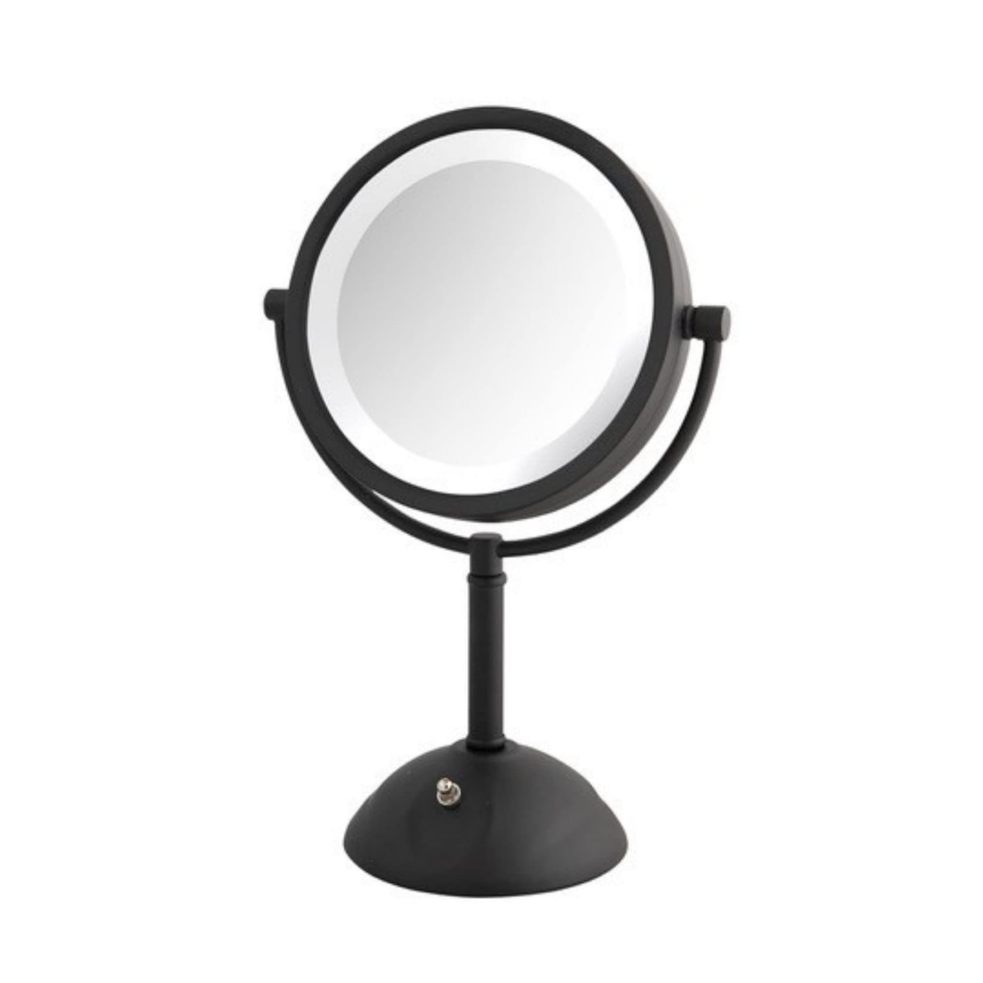 JERDON Lighted Makeup Mirror with Magnification - 1X and 8X Magnification - Black Makeup Mirror - Model HL8808BKL