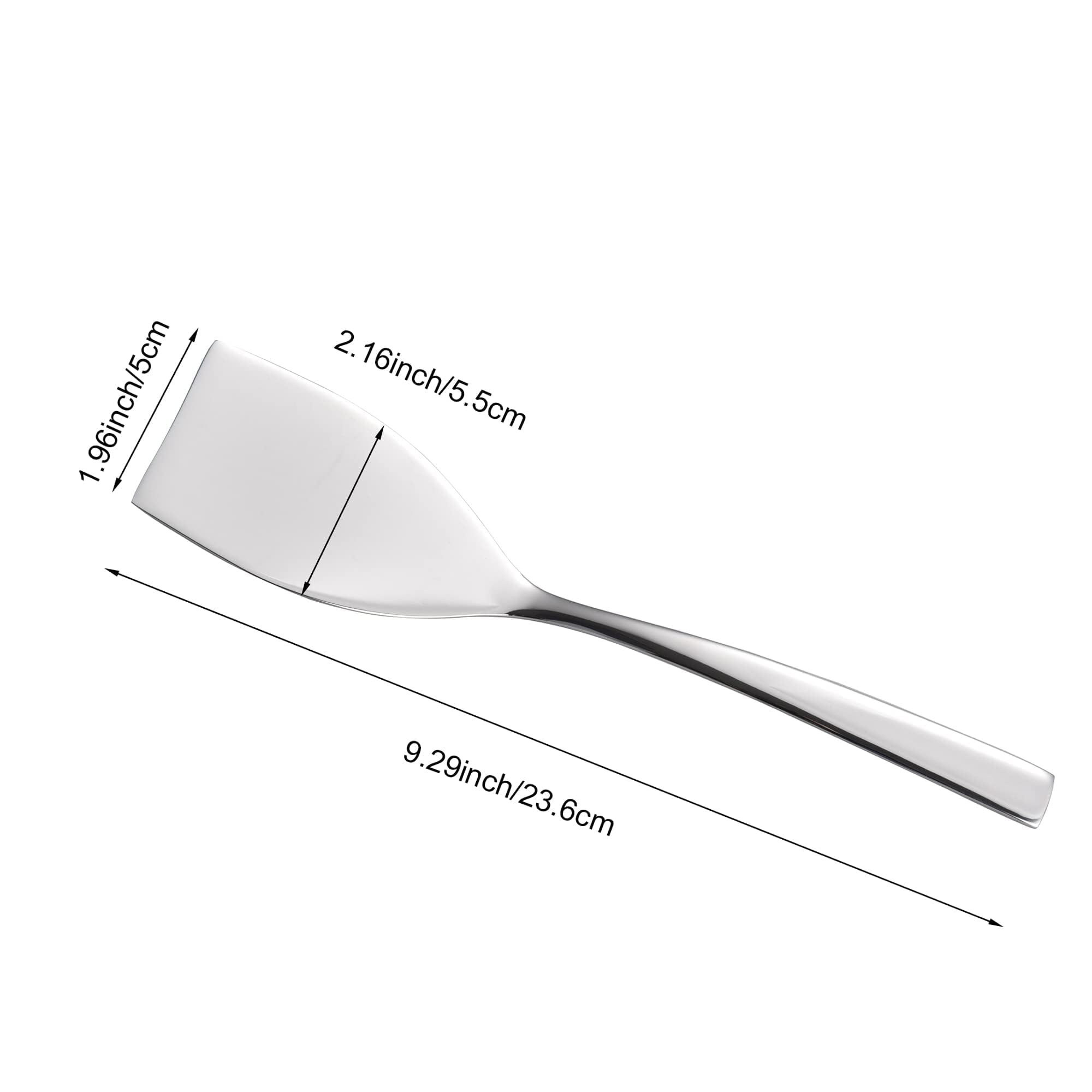 Imeea Small Spatula 9.3-Inch Mini 18/10 Stainless Steel Spatula Solid Turner Flat Spatula For Cast Iron Frying Pans