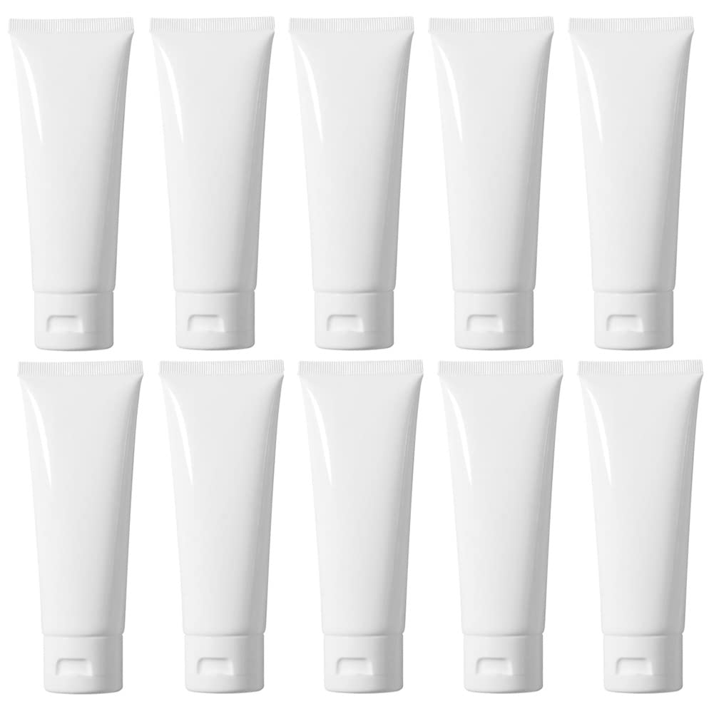 12Pcs Refillable Empty Plastic Tubes White Cosmetic Containers Plastic Soft Tubes Bottle For Package Facial Cleanser Hand Cream