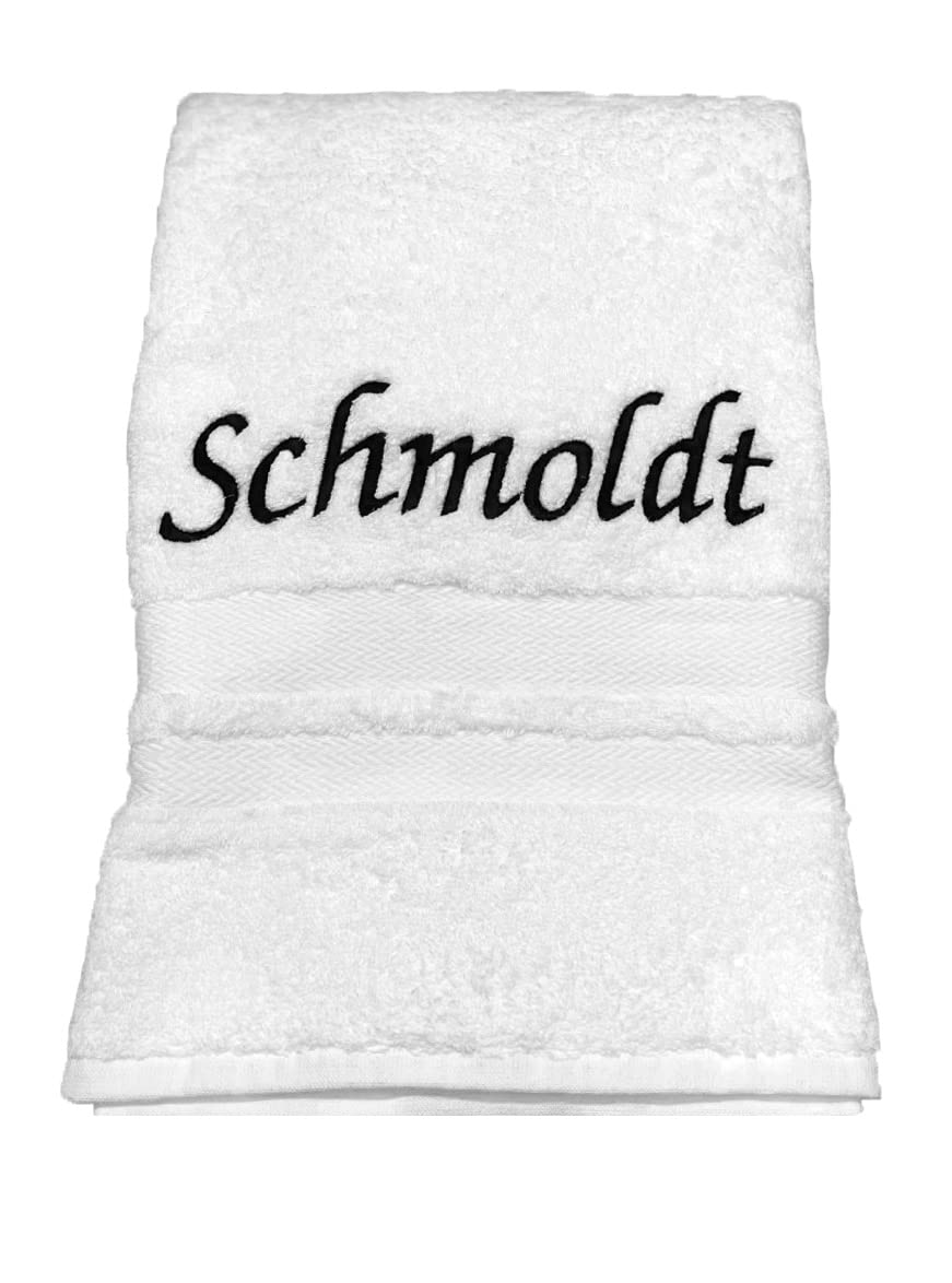Liberty21 Monogrammed Personalized Bath Towel. Custom Embroidered Towel. (White)