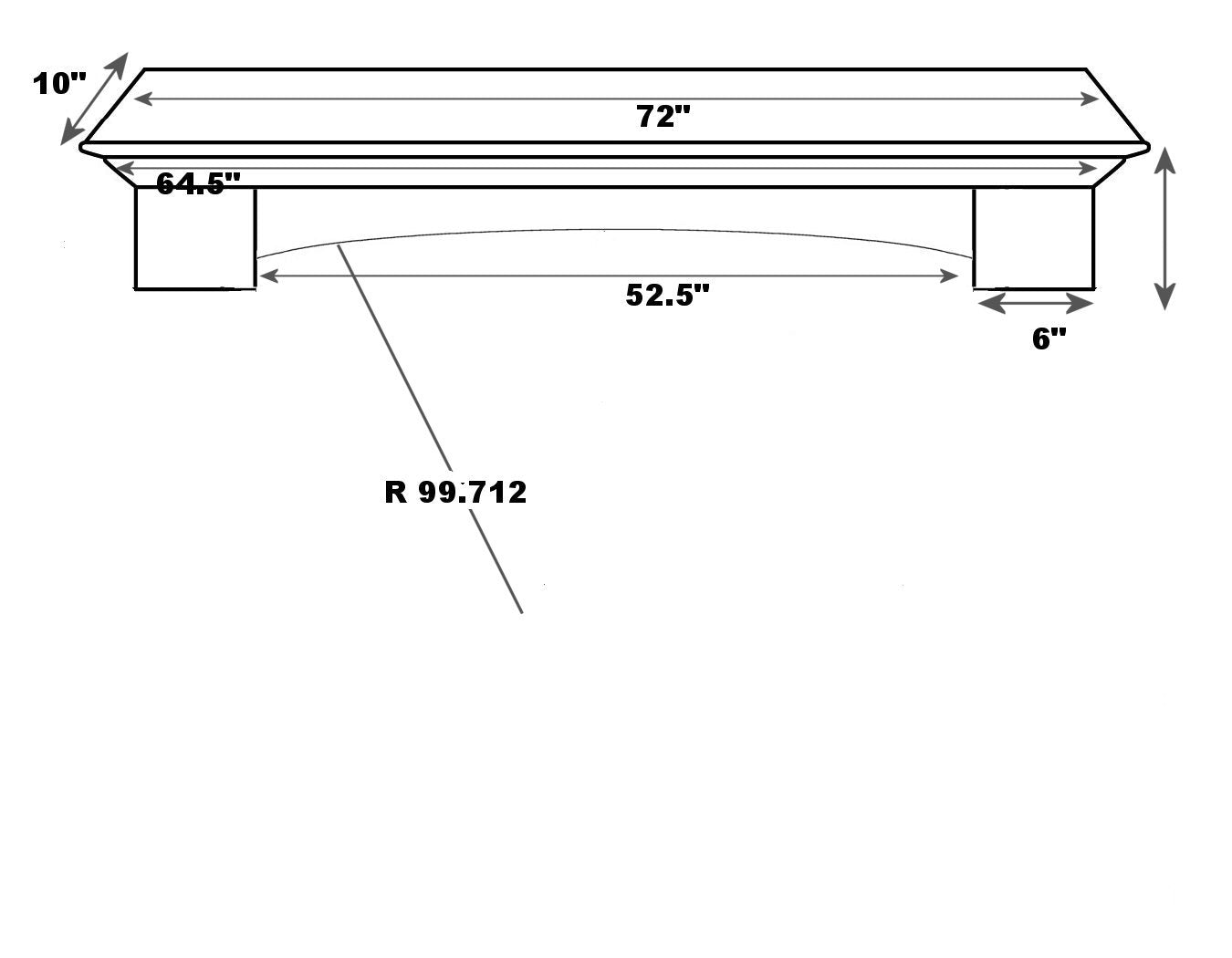 Pearl Mantels 495-72-70 The Auburn Mantel Shelf, 72'', Cherry Distressed Finish