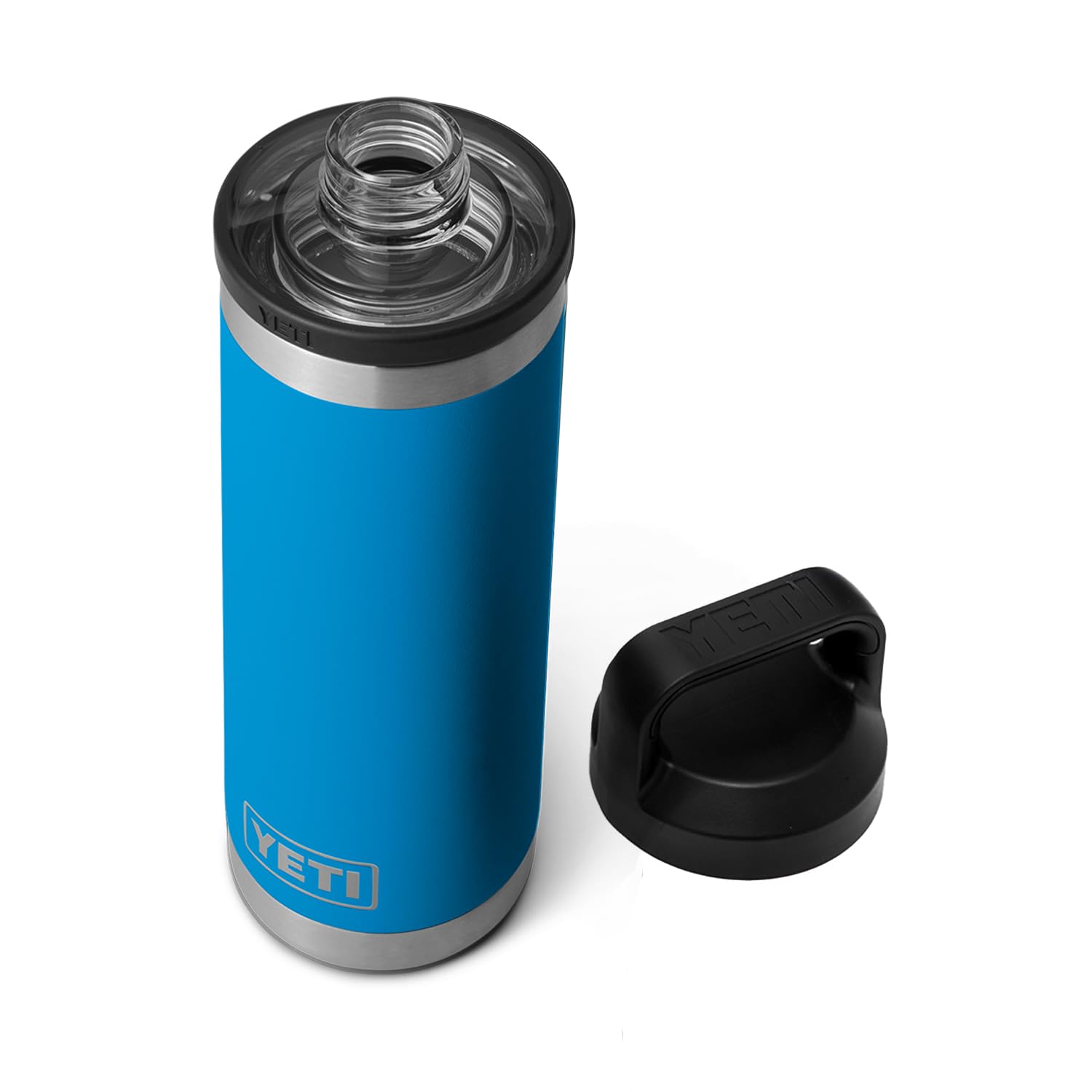 YETI Rambler 18 oz Bottle, Leakproof, Vacuum Insulated, Stainless Steel with Chug Cap, Big Wave Blue