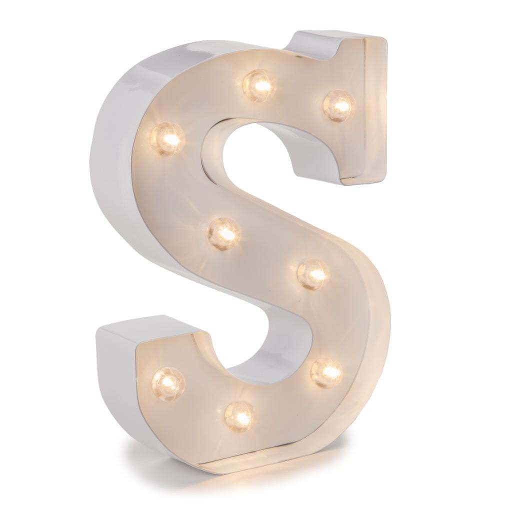 Darice White Metal Marquee Letter - S - 9.87    Tall, White Finish