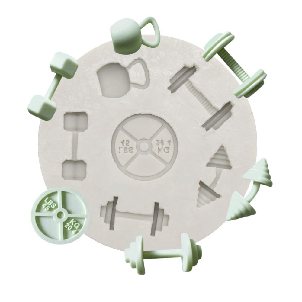 Mini Fitness Workout Equipment Dumbbell Weightlifting Silicone Molds For Fondant Candy Making Chocolate Mold Desserts Ice Cube G