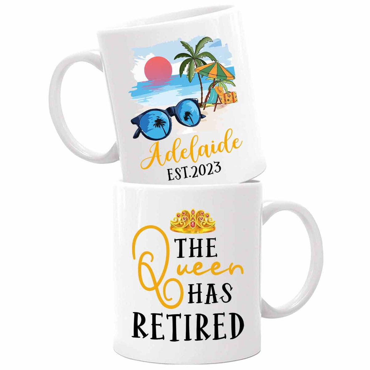 Personalized Name The Queen Has Retired Coffee Mugs Cups 11 Oz 15 Oz, Customized Retirement White Ceramic Mug Gifts For Retiree