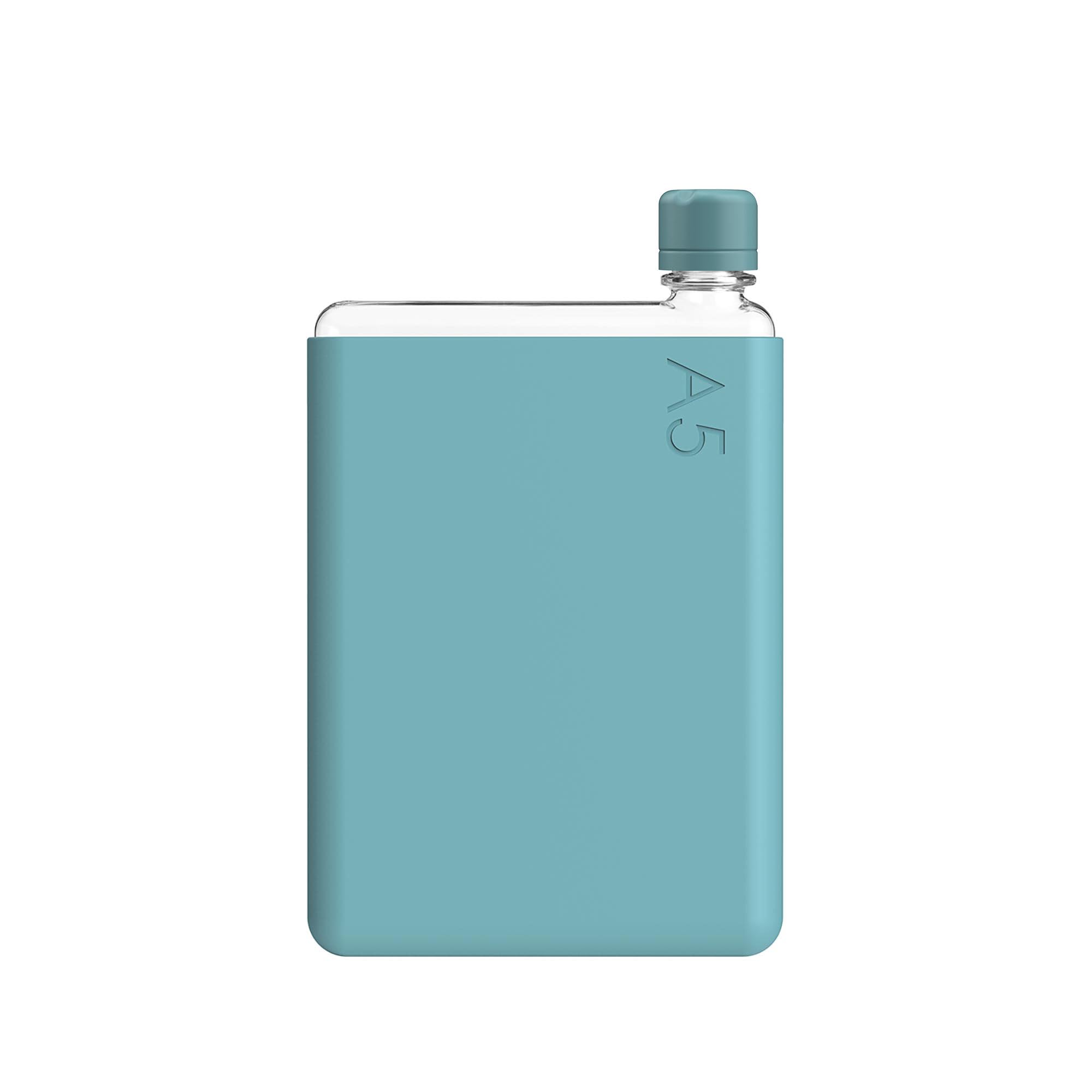 Memobottle A5 (Sea Mist) Value Package - 25Oz (750Ml) - Bottle, Silicone Sleeve & Lid |Slim Water Bottle For Bags, Beside Books 