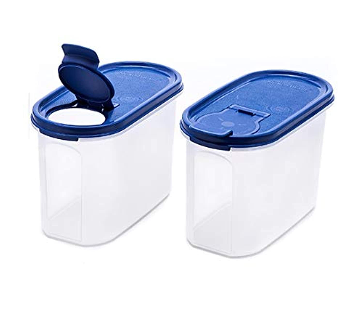Signoraware Modular Plastic Cereal Dispenser Set, 1.1 Litres, 2-Pieces, Blue