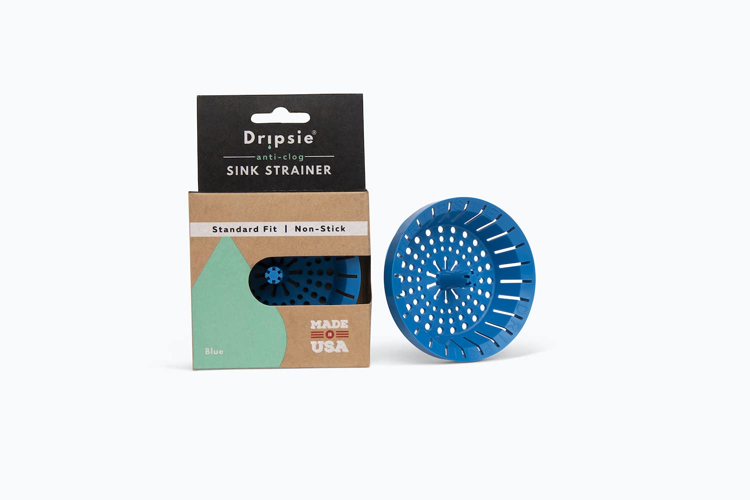 Kitchen Sink Strainer 3.25 - Dripsie Anti-Clog Food Catcher, Flexible Drain Basket, Dishwasher Safe, Standard Fit, Made in USA(1