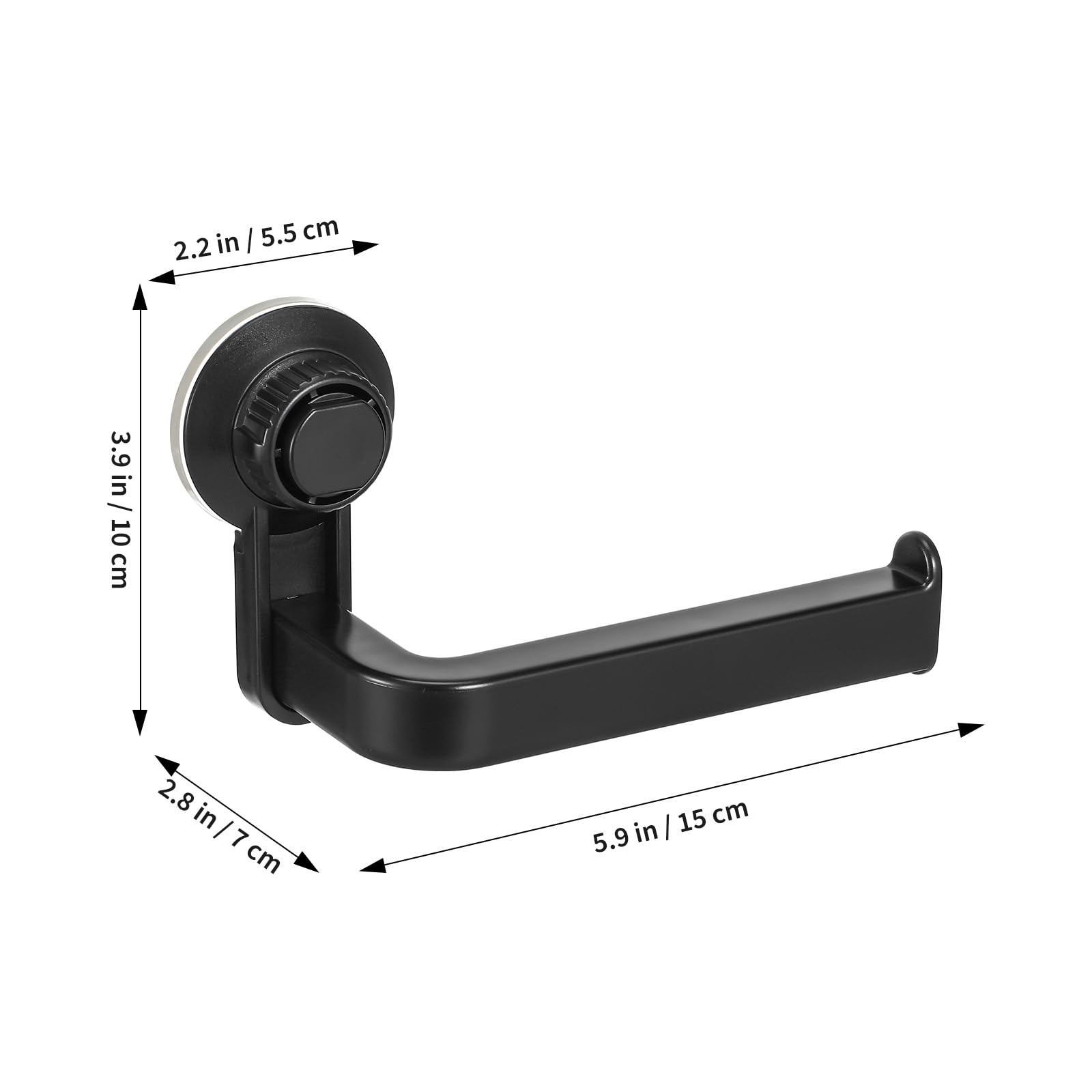 Toilet Paper Holder Wall Mount, Abs Vacuum Suction Cup Tissue Roll Holder For Bathroom Paper Dispenser (6.4X3.9 Inch) (Black)