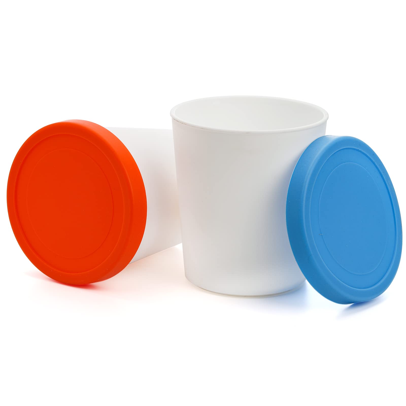 Peohud 4 Pack Ice Cream Containers, 1 Quart Freezer Storage Tubs With Silicone Lids For Ice Cream, Sorbet And Gelato, Freezer Di