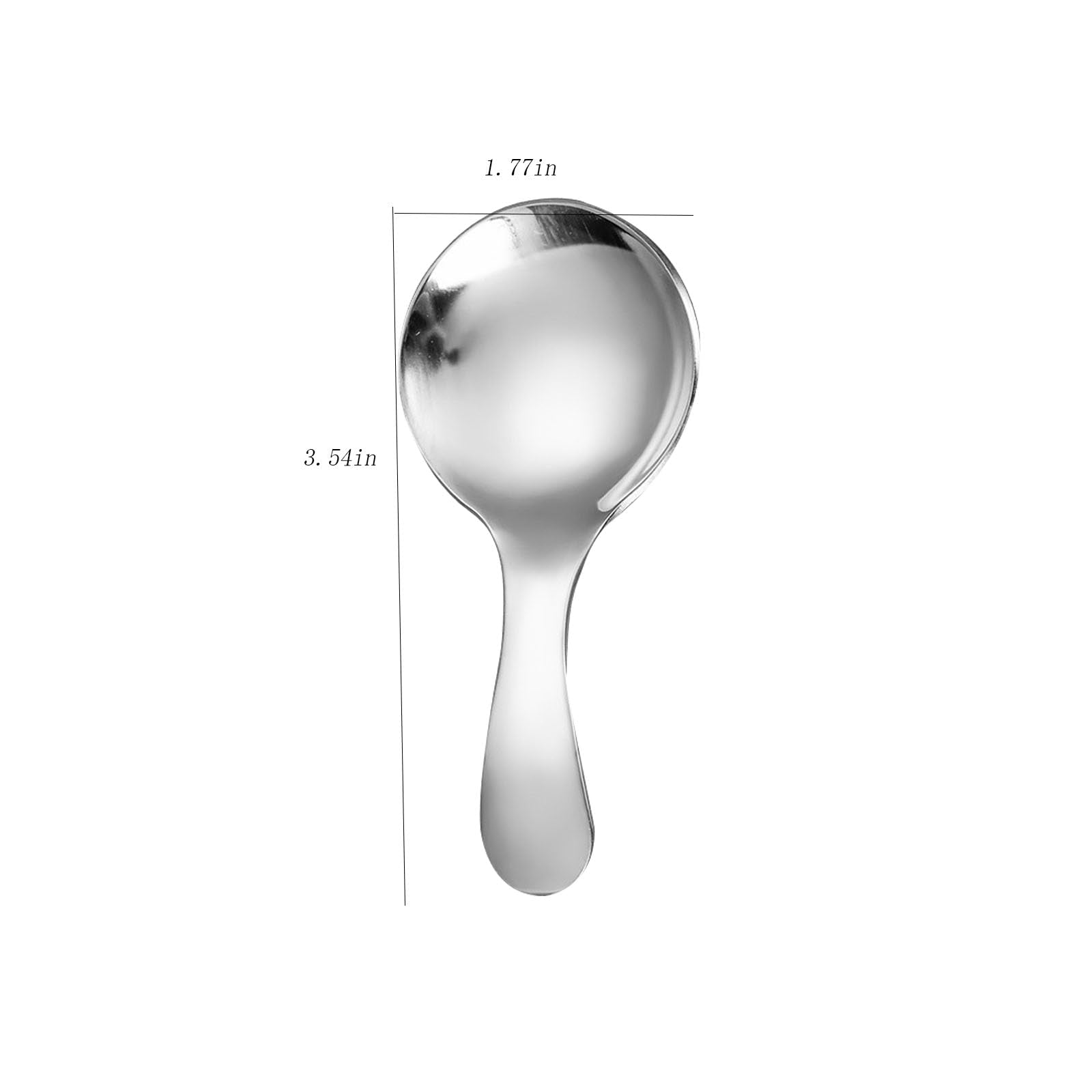 6 Pcs Stainless Steel Short Handle Thickened Small Round Spoons For Honey Candy Coffee Tea Salt Jam And Mustard - Ice Cream Dess