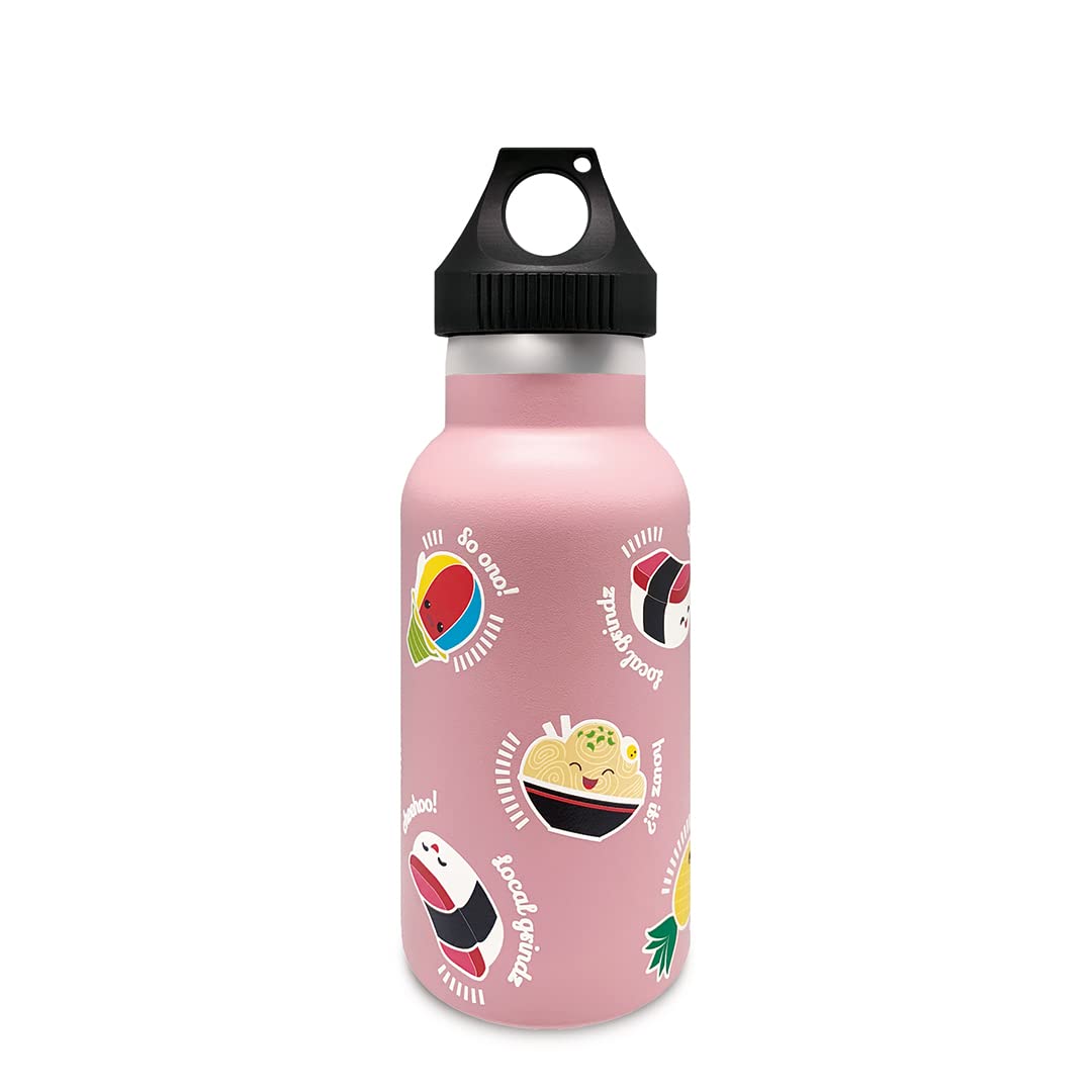 Hawaii Style Mini Island Flask Tumbler  Local Grindz, 11.8 oz 350 ml (Light Pink)