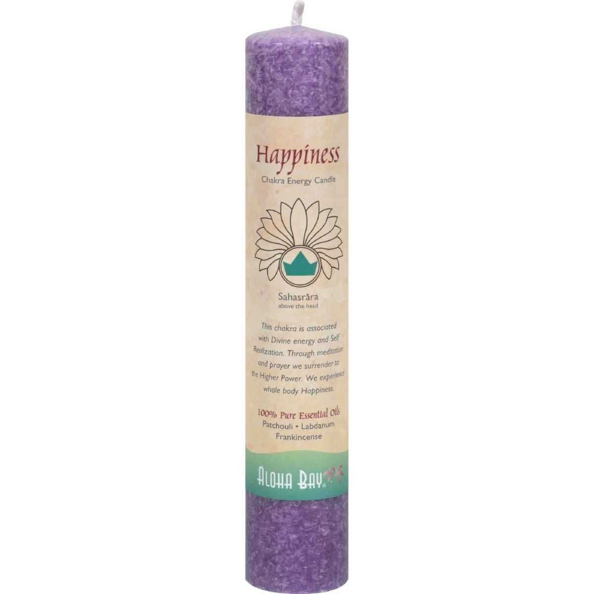 Aloha Bay Chakra Pillar Candle Happiness Violet 1 Candle