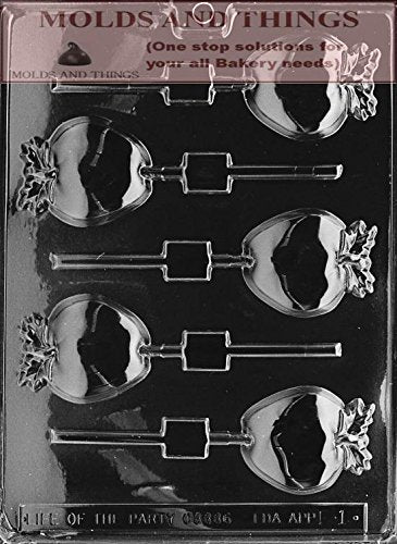 Apple Lolly Chocolate Candy Mold With Copywrited Candy Making Instruction