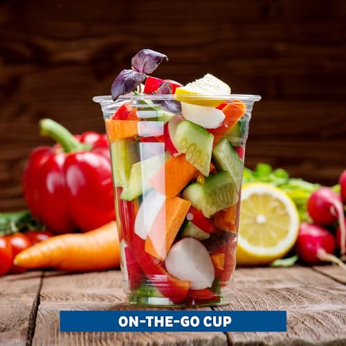 Freshware 16 Oz Clear Disposable Plastic Cups, Clear Plastic Cups Tumblers, Heavy-Duty Party Glasses, Disposable Cups For Thanks