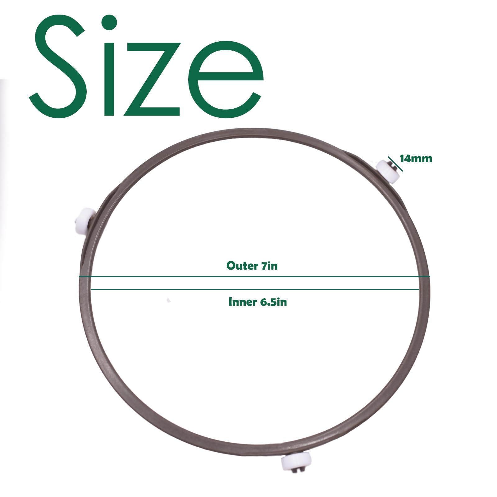 7 Inch Microwave Turntable Ring,Rotating Ring Roller,Glass Plate Tray Support Holder,Replacement Inner Ring,Microwave Oven Tray