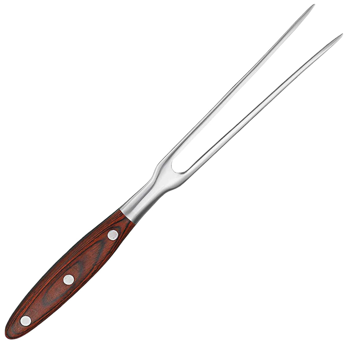 Vojaco Carving Fork, Metal Fork, 12 Inch Long Cooking Fork With Wooden Handle, Heavy Duty Stainless Steel Kitchen Serving Grill