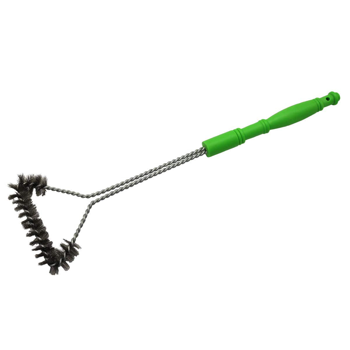 Grip 21 3 Sided Grill Brush - Stainless Steel Wire Bristles - Extra Large Handle - Clean Hard to Reach Areas in Grill and Grate