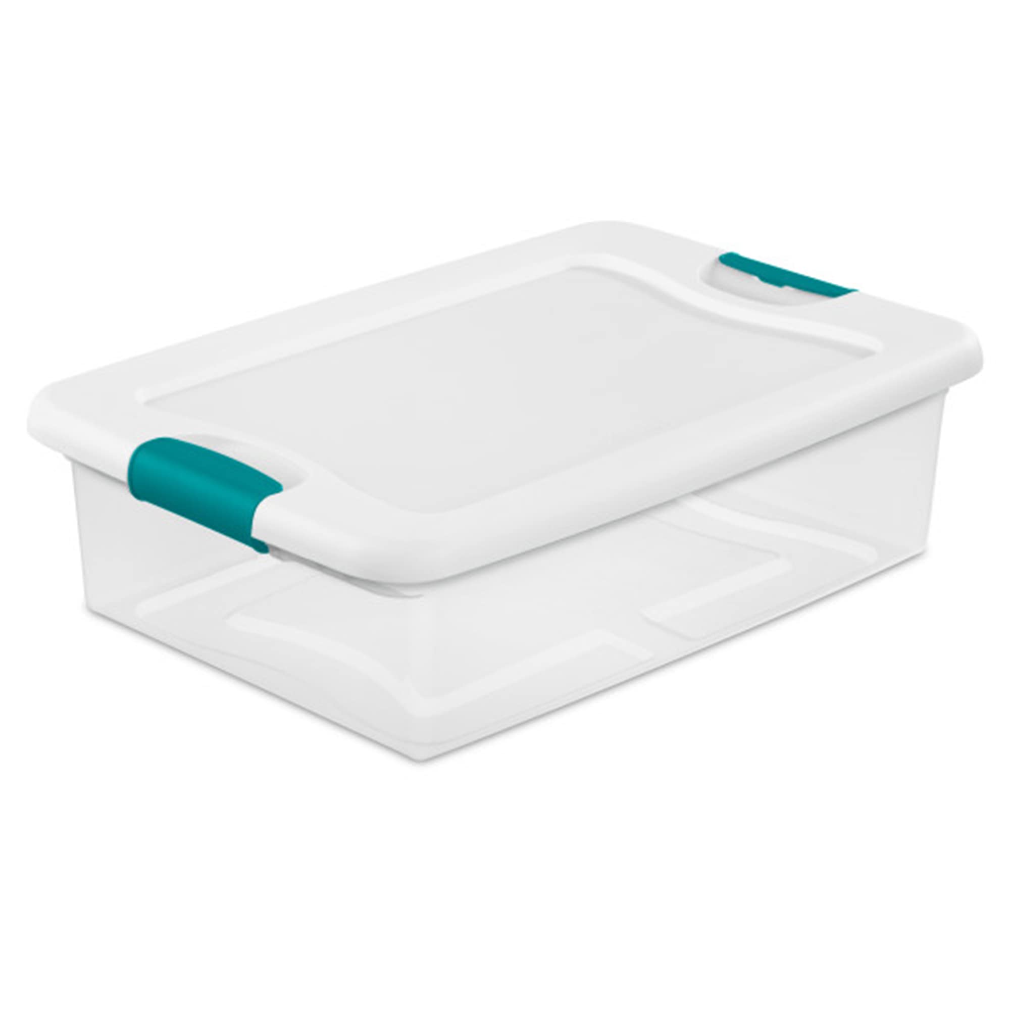Sterilite Latching Storage Box, See-Through Base, 32-Qt