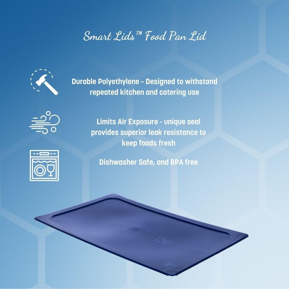 Carlisle Foodservice Products 3058060 Smart Lids Third Size Polyethylene Lid, Dark Blue, 1 Count (Pack Of 1)