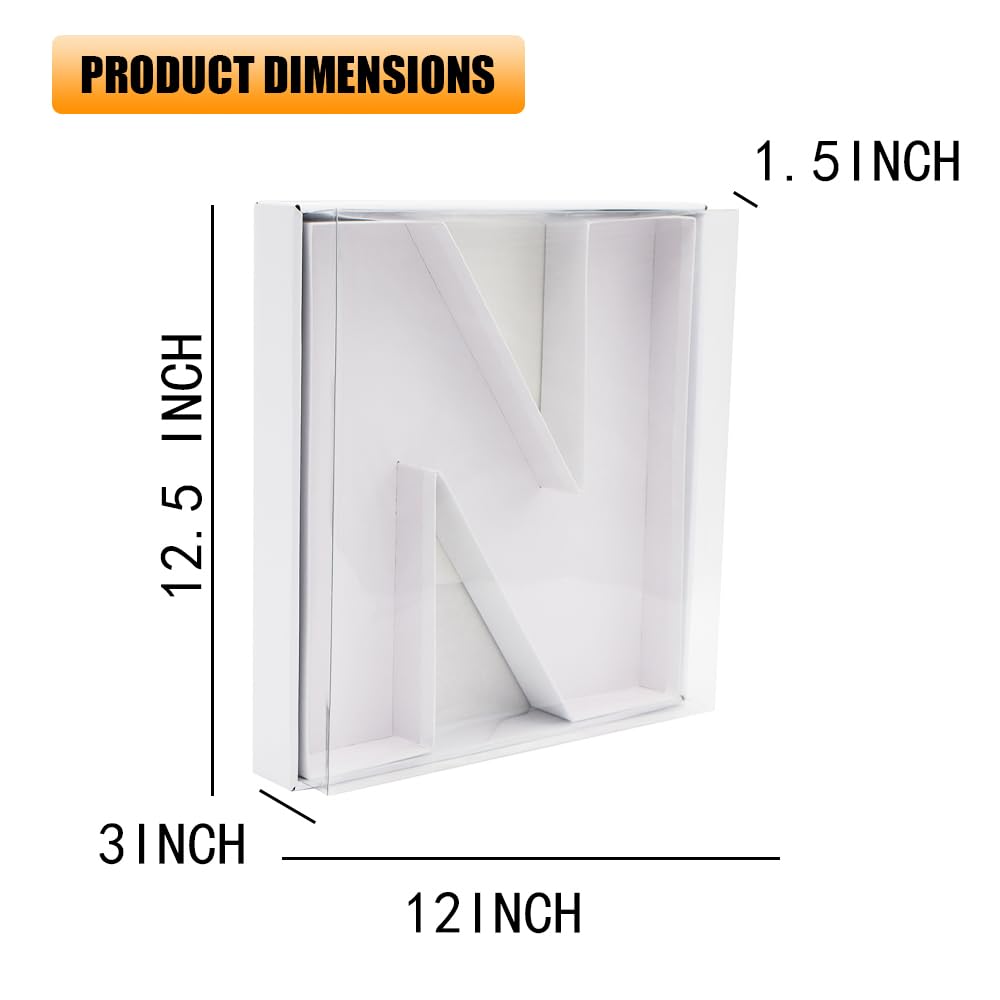 SHENGHE 12 Fillable Cardboard Letter Charcuterie Gift Cupcake Box With Cover Sweets Packaging (N)