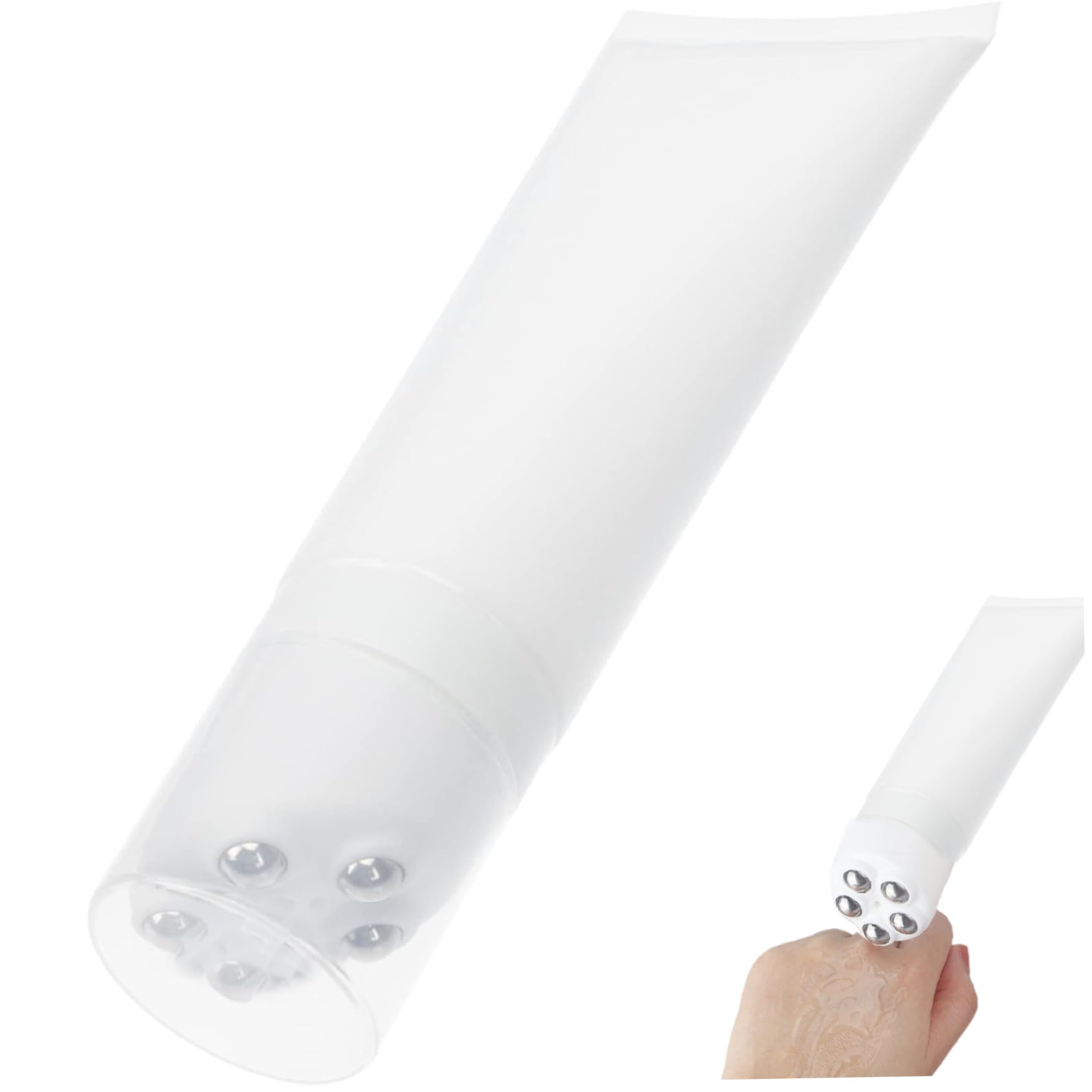 Sunscreen Roller Applicator 7x3 In Portable Refillable Roller Ball Applicator with Lid & 5 Massage Rolling Balls LeakProof Trav