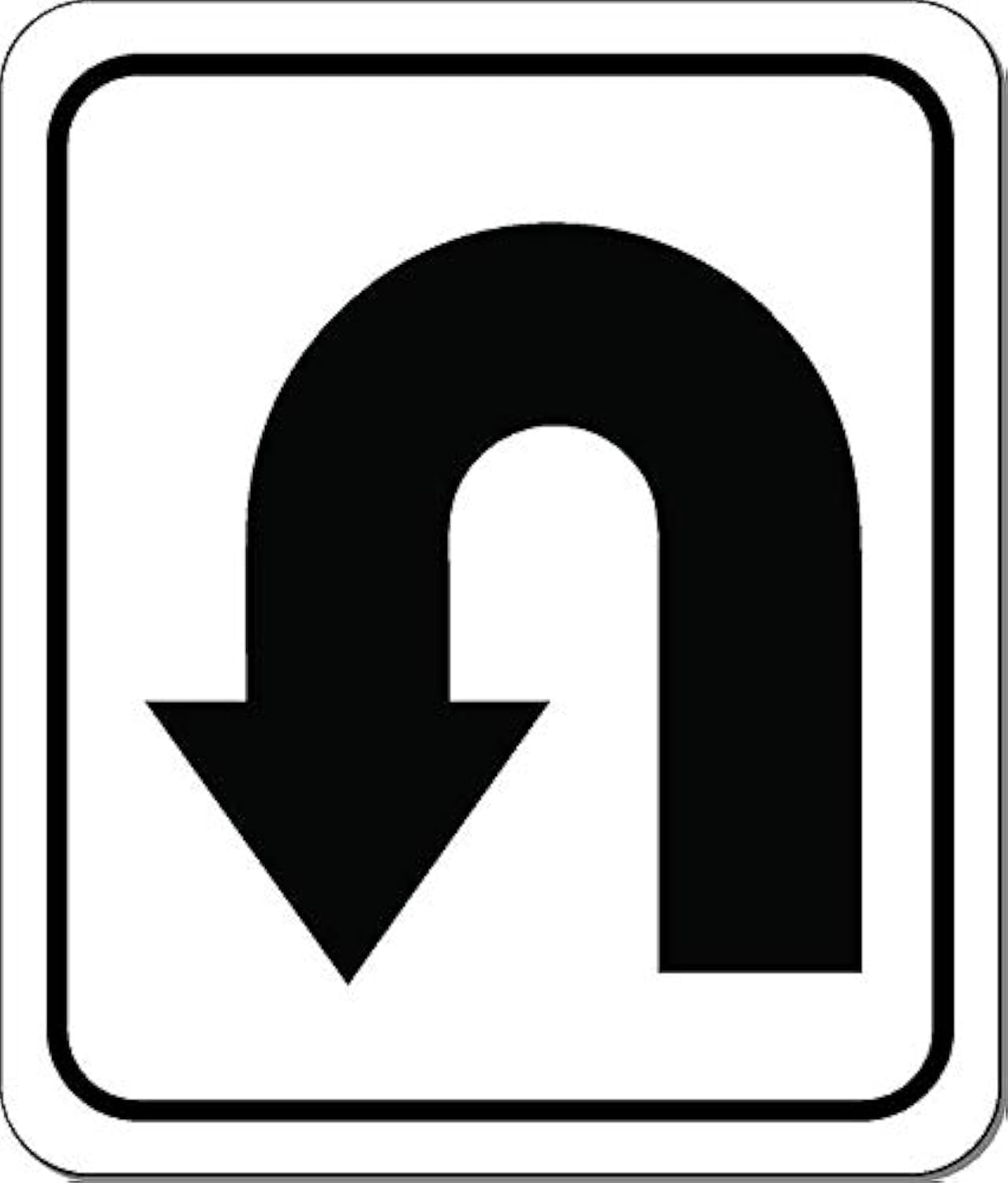 U-Turn Right Arrow Aluminum Composite Outdoor Sign - Street Signs - Road Signs - Right Turn Only Traffic Sign - Personalized Sig