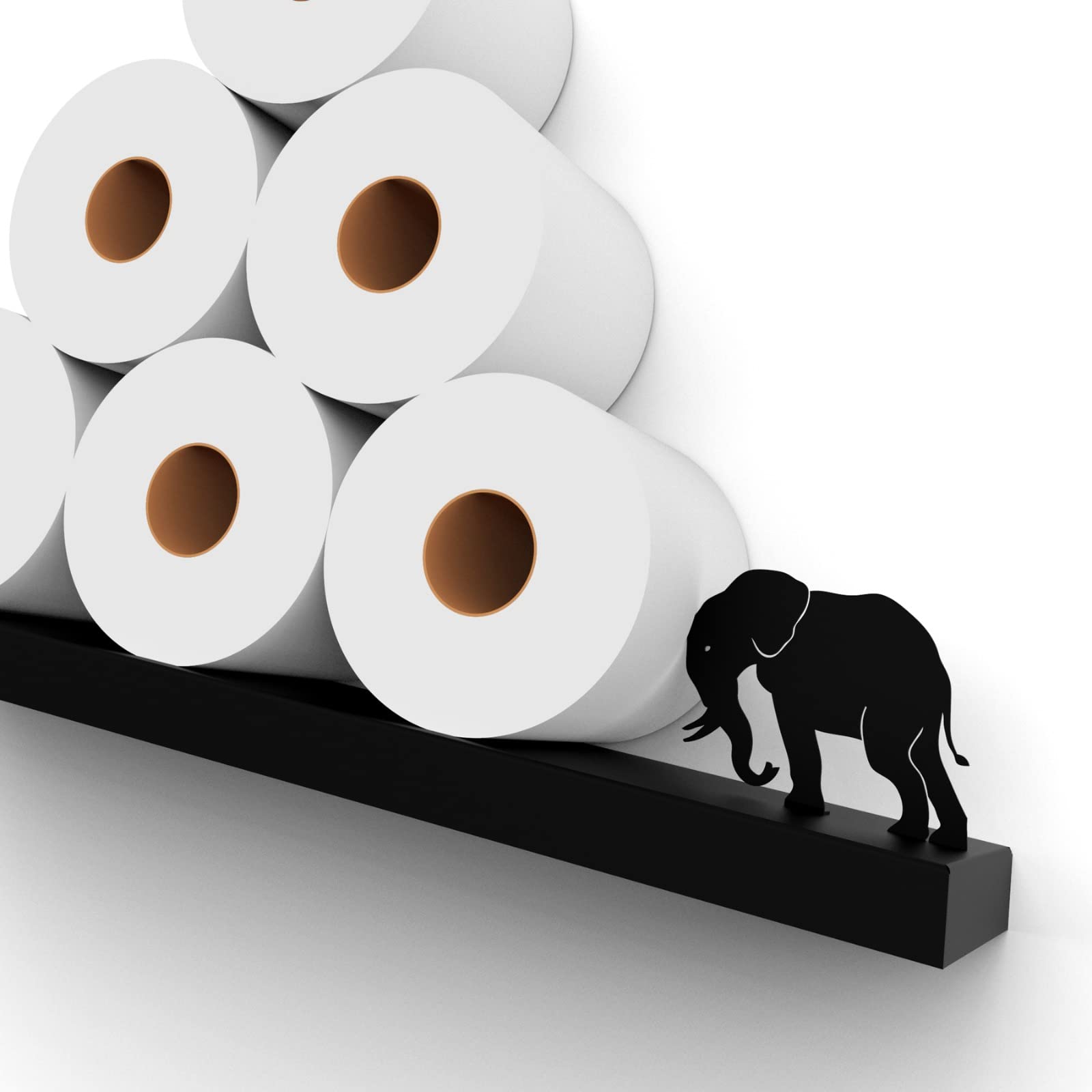 Artori Floating Toilet Paper Shelf Storage - Bathroom Wall Decorations, Tilted Wall Toilet Paper Holder, Mounted Toilet Decor Or