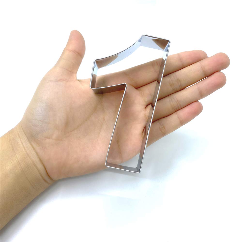 Liliao Number 1 Cookie Fondant Biscuit Cutter For Birthday/Anniversary/Special Day - 2.1 X 4 Inches - Stainless Steel