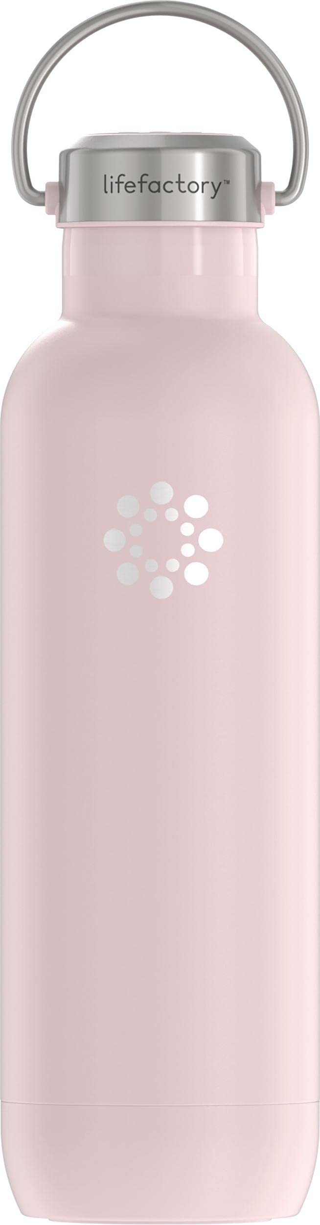 Lifefactory Stainless Steel Vacuum-Insulated Sport Bottle, 24 Ounce, Desert Rose