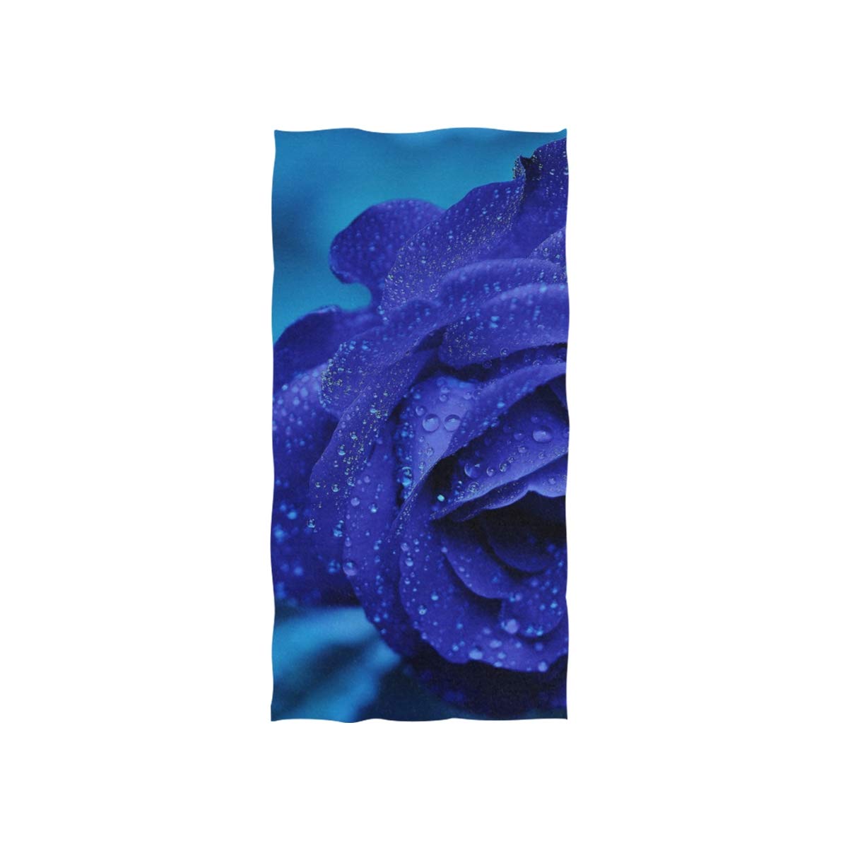 Senya Blue Rose Hand Towel Ultra Soft Luxury Towels For Bathroom 30''X15''