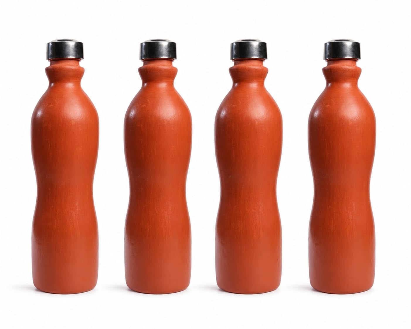 Arcadian Terracotta Clay Water Bottle,Earthen Water Bottle, Matka,Handcrafted Clay Pot,Travel Friendly Clay Pot(Round Bottle)