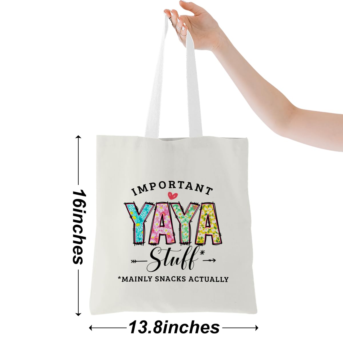 Grandma Gifts Yaya Tote Bag From Granddaughter Beach Bag Book Shopping Reusable Grocery Bags For Women Female Granny Nana Grandm